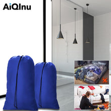 Carica l'immagine nel visualizzatore di Gallery, AiQInu Grandi Sacchi da Biancheria Coulisse Sacco della Biancheria Pieghevole Borsa della Lavanderia, 70 x 115 cm,2 pz-blu