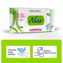Carica l'immagine nel visualizzatore di Gallery, Nice Salviette Milleusi Igienizzanti, Fresche e Idratanti sulla Pelle Con Glicerina e Pantenolo, Confezione da 72 Salvie