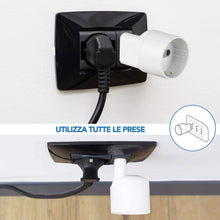 Carica l'immagine nel visualizzatore di Gallery, Electraline 71020 Adattatore Disassata Salvaspazio da Schuko a Spina Piccola Italiana 10A, Bianco, Confezione da 1