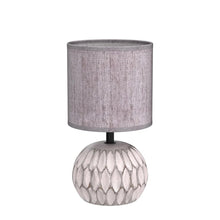 Carica l'immagine nel visualizzatore di Gallery, Aigostar Lampada da Comodino, Moderna Lampada da Tavolo Base in Ceramica Paralume in Stoffa, Attacco E14, 14 * 14 * 26cm