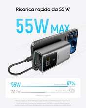 Carica l'immagine nel visualizzatore di Gallery, CUKTECH 10 Mini Power Bank Mini 10000mAh(2S1P) 55W Powerbank Ricarica Rapida Caricatore Portatile LED Display, Batteria 