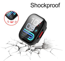 Carica l'immagine nel visualizzatore di Gallery, GIOPUEY Cover Compatibile con Xiaomi Redmi Watch 6 Lite, [2 Pezzi] Pellicola Protettiva Vetro + Cornice in Plastica Rigi