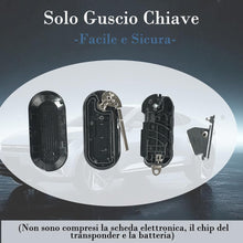 Carica l'immagine nel visualizzatore di Gallery, SUPALAND Guscio Chiave Di Ricambio a 3 Tasti Per Telecomando Auto Con Lama Compatibile Con Fiat 500L 500 Punto Evo Grand