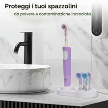 Carica l'immagine nel visualizzatore di Gallery, Set copri testine + porta spazzolino (compatibile con Oral-B iO &amp; Pro/Genius/Vitality), Multicolore + Bianco