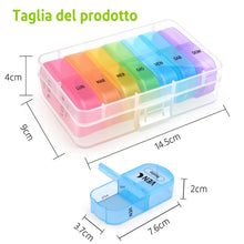 Carica l'immagine nel visualizzatore di Gallery, Opret Portapillole Settimanale 14 Scomparti ITALIANO da Viaggio