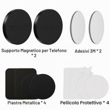 Carica l'immagine nel visualizzatore di Gallery, MOSUO Supporto Cellulare Auto Magnetico, (2 Pezzi) Magnete Auto Cellulare 4 Piastre Metalliche Supporto Magnetico Cellul