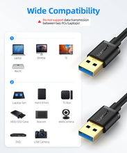 Carica l'immagine nel visualizzatore di Gallery, SUNGUY Cavo USB 3.0, 0.15M USB A Maschio a A Maschio Super Speed 5Gbps, Maschio a Tipo A Maschio per Stampanti, Modem, D