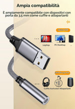 Carica l'immagine nel visualizzatore di Gallery, Mepsies Adattatore Audio USB a Jack 3,5 mm, Adattatore USB a Audio AUX Jack