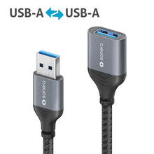 Carica l'immagine nel visualizzatore di Gallery, Sonero® Cavo dati da USB-A a USB-A, cavo di prolunga, cavo USB tipo A, USB 3.0, 5 GB/s, grigio siderale/nero, 0,50 m