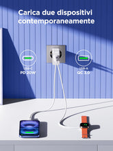 Carica l'immagine nel visualizzatore di Gallery, Caricatore USB C, 2 Pezzi Caricabatterie Rapido 20W, 2Porto Presa USB Caricatore Multiplo PD &amp; QC3.0 Carica Cellulare, S