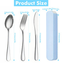 Carica l'immagine nel visualizzatore di Gallery, 4 in 1 Posate da Viaggio, Blu Posate da Campeggio Kit con Custodia