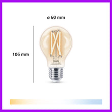 Carica l'immagine nel visualizzatore di Gallery, Philips Smart LED Lamp Filament 2-pack - Illuminazione LED intelligente - Luce bianca calda o fredda - E27-60W - Traspar