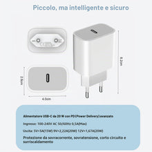 Carica l'immagine nel visualizzatore di Gallery, USB-C Power Adapter 20W per Apple, USB C Rapido Caricatore per iPhone 17 16 15 14 13 12 11/15 14 Pro/15 14 Pro Max/15 16