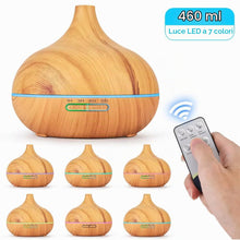 Carica l'immagine nel visualizzatore di Gallery, Umidificatore e Diffusore di Aromi ad Ultrasuoni con Timer 460 ml, Timer fino a 6 ore, 7 colori LED, funzione aromaterap