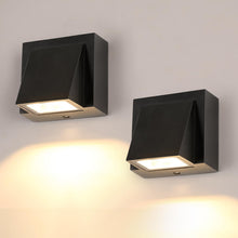 Carica l'immagine nel visualizzatore di Gallery, Comely 2 Pezzi Applique da Parete Esterno LED, Nero Lampada da Parete LED
