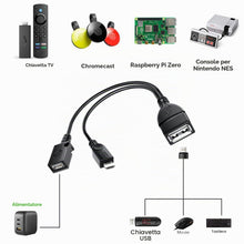 Carica l'immagine nel visualizzatore di Gallery, ANDTOBO [2 pezzi] Adattatore Micro USB OTG 2 in 1 con alimentazione per Fire Stick/Host Dispositivi ecc-Nero