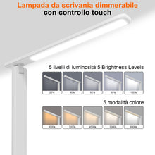 Carica l'immagine nel visualizzatore di Gallery, lampada da scrivania,lampada da lettura,dimmerabile lampada da tavolocon porta USB, 3 modalità di illuminazione, lampada