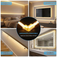 Carica l'immagine nel visualizzatore di Gallery, 10PCS Connettori Striscia LED COB 2 Pin 8 mm, 2PCS Diritti Trasparenti e 9PCS Connettore Angolo a Forma di L Senza Salda