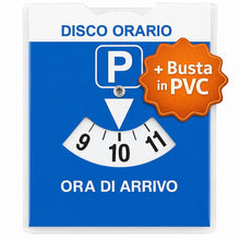Carica l'immagine nel visualizzatore di Gallery, Disco Orario Auto Europeo con Busta Protettiva in PVC - 15x12 CM - BENESSERE In Linea® - Parchimetro Disco Orario Italia