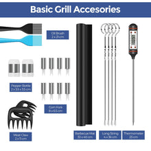 Carica l'immagine nel visualizzatore di Gallery, Edihome, Set Barbecue, Accesori Barbecue, 25 Pezzi, Kit Professionale, BBQ, Acciaio Inossidabile, Regalo Uomo, con Custo