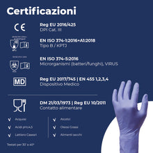 Carica l'immagine nel visualizzatore di Gallery, Reflexx R99, Guanti Hi-Risk in Nitrile senza Polvere Gr. 8.9, 50 Pezzi, Blu, L