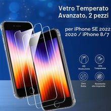Carica l'immagine nel visualizzatore di Gallery, Cover per iPhone 7/8/SE 2020/2022+[2× Pellicola Protettiva in Vetro Temperato], Custodia in Trasparente Silicone TPU Mor