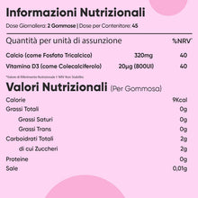 Carica l'immagine nel visualizzatore di Gallery, Calcio Integratore con Vitamina D Bambini, 90 Gommose Fragola e Vaniglia
