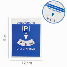 Carica l'immagine nel visualizzatore di Gallery, Disco Orario Auto Europeo con Busta Protettiva in PVC - 15x12 CM - BENESSERE In Linea® - Parchimetro Disco Orario Italia