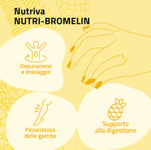 Carica l'immagine nel visualizzatore di Gallery, NUTRIVA Nutri-bromelin Integratore Alimentare A Base Di Bromelina, adatto per chi soffre di ritenzione idrica, cellulite