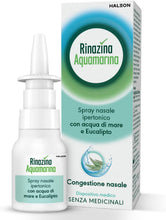 Carica l'immagine nel visualizzatore di Gallery, Rinazina Aquamarina Spray Nasale Ipertonico Acqua Mare e Eucalipto, 20 ml