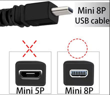 Carica l'immagine nel visualizzatore di Gallery, USB Cavo di Ricarica Cavo Dati 8-Pin 150cm per Fotocamera compatibile con Sony Cybershot DSCH300, DSCW370, DSCW830, DSC-