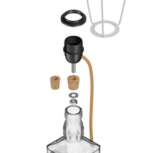 Carica l'immagine nel visualizzatore di Gallery, ledscom.de Lampada da tavolo in sughero FLAKO con interruttore e cavo tessile, canapa, beige naturale, 1x E27 max. 60W, 