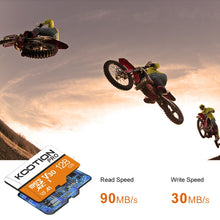 Carica l'immagine nel visualizzatore di Gallery, KOOTION Scheda di Memoria 128GB Micro SDXC U3 A1 V30 4K, Fino a 100MB/s, Alta Velocità, Scheda SD Memory Card per Telefo
