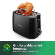 Carica l'immagine nel visualizzatore di Gallery, Philips Daily Collection Tostapane 2 Fette, 8 Impostazioni, 830W, Nero