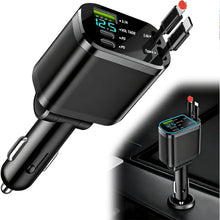 Carica l'immagine nel visualizzatore di Gallery, Caricatore Accendisigari Auto USB C 75W 5 in 1 con 2 Cavi Retrattili, Adattatore Auto con 3 Porte USB/Type C, Ricarica R