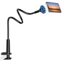 Carica l'immagine nel visualizzatore di Gallery, Supporto magnetico per smartphone da letto e supporto da tavolo a collo di cigno con anelli metallici, supporto flessibi