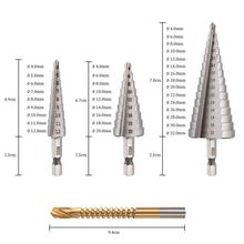 Carica l'immagine nel visualizzatore di Gallery, Flintronic Punte Coniche, HSS Titanium, 4-12 / 4-20 / 4-32mm(Argento)-5pz