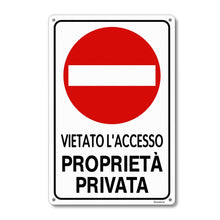 Carica l'immagine nel visualizzatore di Gallery, Cartello Proprietà Privata Alluminio Divieto di Accesso 20x30cm (A4) Vietato l Accesso Proprieta Privata Cartelli Sicure