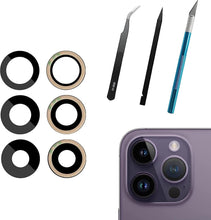Carica l'immagine nel visualizzatore di Gallery, Vetro di Ricambio per Fotocamera Posteriore per iPhone 14 Pro/Pro Max - Antigraffio, impermeabile, con adesivo preinstal