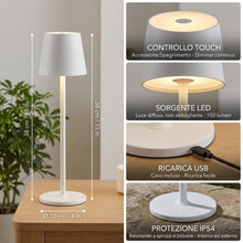 Carica l'immagine nel visualizzatore di Gallery, Lampada da Tavolo Senza Fili LED Ricaricabile, Verde Oliva