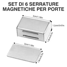 Carica l'immagine nel visualizzatore di Gallery, VEGCOO 6 Pezzi Calamite per Mobili Chiusura, Chiusura Magnetica Porta Inox Forte, Serratura Magnetica Potenti Adesivo pe