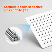Carica l'immagine nel visualizzatore di Gallery, Ibergrif M20292 Soffione Doccia 20cm Quadrato Effetto Pioggia Inox