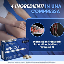 Carica l'immagine nel visualizzatore di Gallery, CISBANI PHARMA Venoxx Diosmina, Esperidina, Meliloto e Vitamina C, 30 cpr