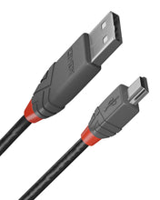 Carica l'immagine nel visualizzatore di Gallery, LINDY 36724 - Cavo USB 2.0 Anthra Line, USB Tipo A Maschio a Mini B Maschio, 3 m