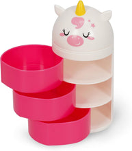 Carica l'immagine nel visualizzatore di Gallery, Legami - Organiser da Scrivania, Desk Organiser con 3 Cassetti ad Apertura Laterale, Scomparto Superiore con Chiusura a Scorrimento, Tema Unicorn