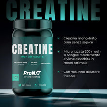 Carica l'immagine nel visualizzatore di Gallery, Creatina Monoidrato 200 Mesh Micronizzata ProNXT – Creatina Pura 1000 g | Alta Solubilità | 293 Dosi | Misurino Incluso 