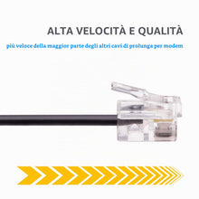 Carica l'immagine nel visualizzatore di Gallery, Keple CAVO ADSL 5 metri Telefono Estensione Spina Internet ad Alta Velocità Telecom a Banda Larga Maschio a Maschio Rout