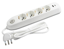 Carica l'immagine nel visualizzatore di Gallery, BTICINO Ciabatta Multipresa Elettrica Poker 6 Posti, 2 Prese USB e 4 Prese Polivalenti (Schuko 10/16A e Bipasso), Ciabat