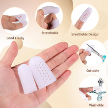 Carica l'immagine nel visualizzatore di Gallery, 12 pezzi Proteggi Dita in Silicone,Gel Manicotti per Dita e Pollici,Proteggi Dita Pollici, Elasticità Gel Protezioni Per