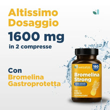 Carica l'immagine nel visualizzatore di Gallery, Bromelina Forte 5000 GDU/g Gastroprotetta, 180 Compresse, 1600mg di Bromelina Pura, Altissimo Dosaggio. Fino a 6 mesi di